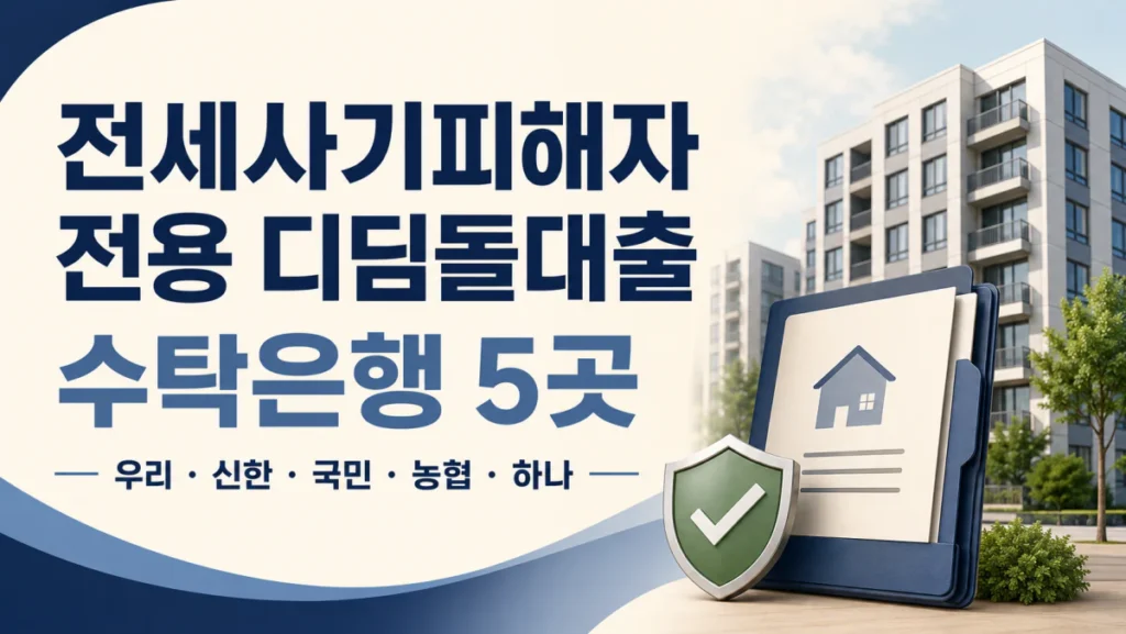 전세사기피해자 전용 디딤돌대출 수탁은행 5곳 정리